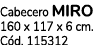 Cabecero MIRO 160 x 117 x 6 cm. C d. 115312