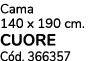 Cama 140 x 190 cm. cuore C d. 366357