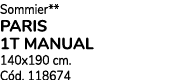 Sommier** PARIS 1T MANUAL 140x190 cm. C d. 118674