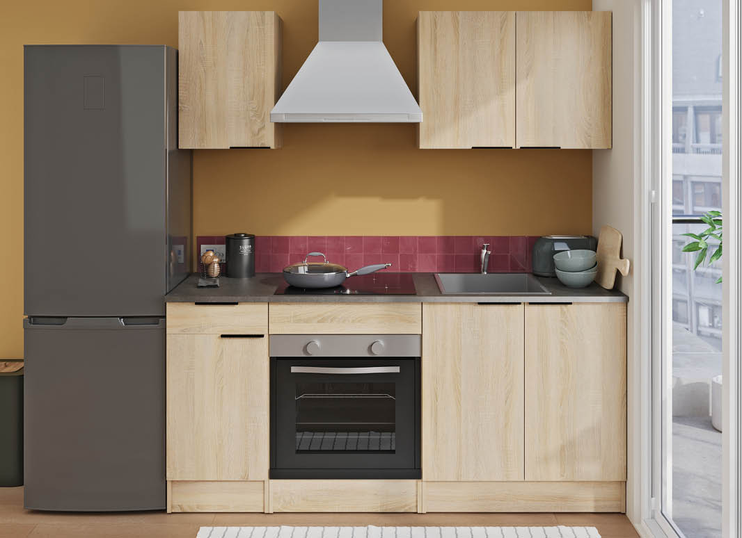 CHENE BRUT BETON FONCE BLANC