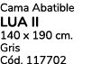Cama Abatible LUA II 140 x 190 cm. Gris C d. 117702