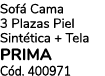 Sof Cama 3 Plazas Piel Sint tica + Tela prima C d. 400971