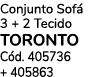 Conjunto Sof 3 + 2 Tecido TORONTO C d. 405736 + 405863