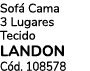 Sof Cama 3 Lugares Tecido LANDON C d. 108578