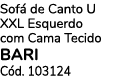 Sof de Canto U Xxl Esquerdo com Cama Tecido Bari C d. 103124