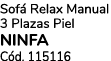 Sof Relax Manual 3 Plazas Piel NINFA C d. 115116