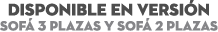 DISPONIBLE EN Versi n Sof 3 Plazas y Sof  2 Plazas