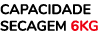 Capacidade secagem 6Kg 