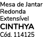 Mesa de Jantar Redonda Extens vel CINTHYA C d. 114125