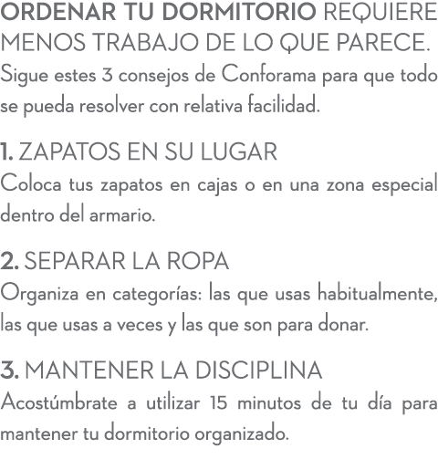Ordenar tu dormitorio requiere menos trabajo de lo que parece. Sigue estes 3 consejos de Conforama para que todo se p...