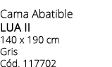 Cama Abatible LUA II 140 x 190 cm Gris C d. 117702
