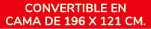 CONVERTIBLE EN CAMA de 196 X 121 CM.