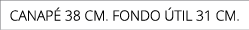 canap 38 cm. fondo  til 31 cm.
