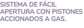 SISTEMA DE F CIL APERTURA CON PISTONES ACCIONADOS A GAS.
