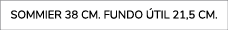 Sommier 38 cm. FuNDO TIL 21,5 cm.