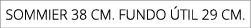 Sommier 38 cm. fundo til 29 cm.