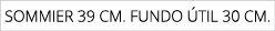 Sommier 39 cm. fundo til 30 cm.