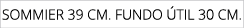 Sommier 39 cm. fundo til 30 cm.