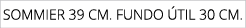 Sommier 39 cm. fundo til 30 cm.