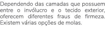 Dependendo das camadas que possuem entre o inv lucro e o tecido exterior, oferecem diferentes fraus de firmeza. Exist...
