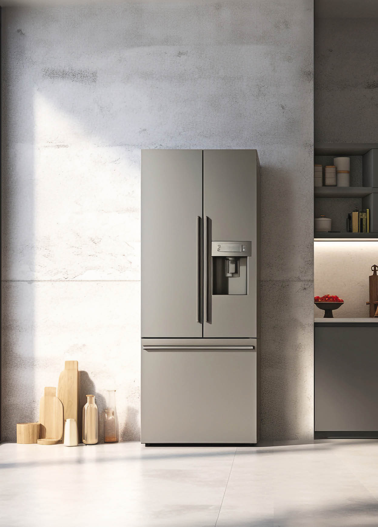 Modern refrigerator for kitchen room in home 