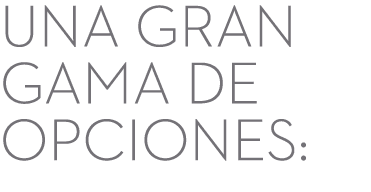 Una gran gama de opciones: