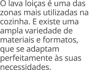 O lava loi as  uma das zonas mais utilizadas na cozinha. E existe uma ampla variedade de materiais e formatos, que s...