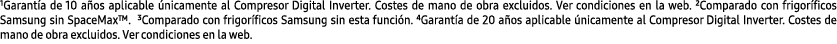 ¹Garant a de 10 a os aplicable nicamente al Compresor Digital Inverter. Costes de mano de obra excluidos. Ver condic...