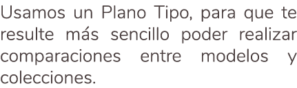 Usamos un Plano Tipo, para que te resulte m s sencillo poder realizar comparaciones entre modelos y colecciones.