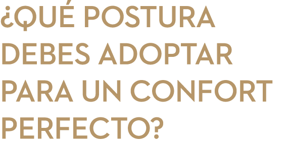 ¿QU POSTURA DEBES ADOPTAR PARA UN CONFORT PERFECTO? 