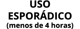 Uso espor dico (menos de 4 horas)