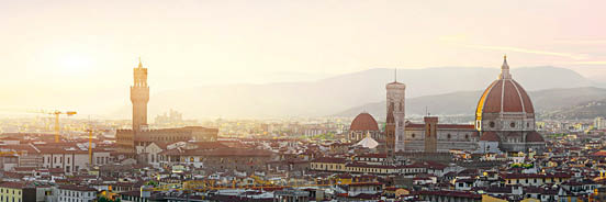 Panoramic view of Florence in early morning