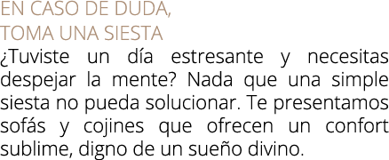 En caso de duda, toma una siesta ¿Tuviste un d a estresante y necesitas despejar la mente? Nada que una simple siesta...