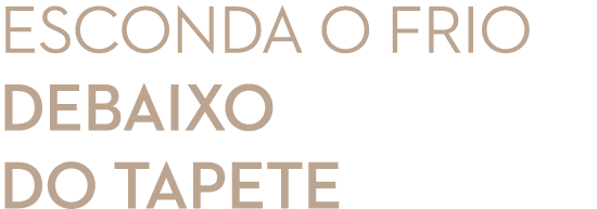 ESCONDA O FRIO DEBAIXO DO TAPETE 