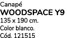 Canap WOODSPACE Y9 135 x 190 cm. Color blanco. C d. 121515