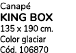 Canap king box 135 x 190 cm. Color glaciar C d. 106870