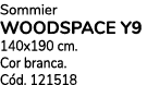 Sommier WOODSPACE Y9 140x190 cm. Cor branca. C d. 121518