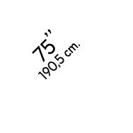 75’’ 190,5 cm.