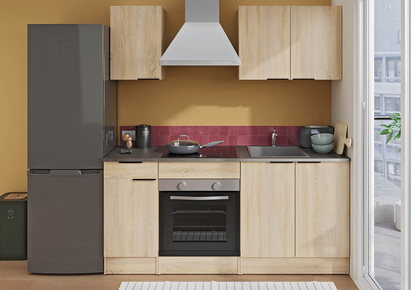 CHENE BRUT BETON FONCE BLANC