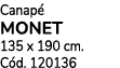 Canap monet 135 x 190 cm. C d. 120136