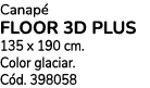 Canap floor 3d plus 135 x 190 cm. Color glaciar. C d. 398058