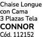 Chaise Longue con Cama 3 Plazas Tela CONNOR C d. 112152