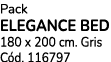 Pack ELEGANCE BED 180 x 200 cm. Gris C d. 116797