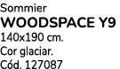 Sommier WOODSPACE Y9 140x190 cm. Cor glaciar. C d. 127087