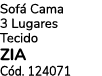 Sof Cama 3 Lugares Tecido ZIA C d. 124071