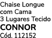 Chaise Longue com Cama 3 Lugares Tecido CONNOR C d. 112152