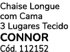 Chaise Longue com Cama 3 Lugares Tecido CONNOR C d. 112152