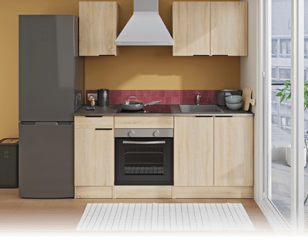 CHENE BRUT BETON FONCE BLANC