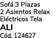 Sof 3 Plazas 2 Asientos Relax El ctricos Tela ALI C d. 124627 