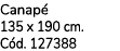 Canap 135 x 190 cm. C d. 127388
